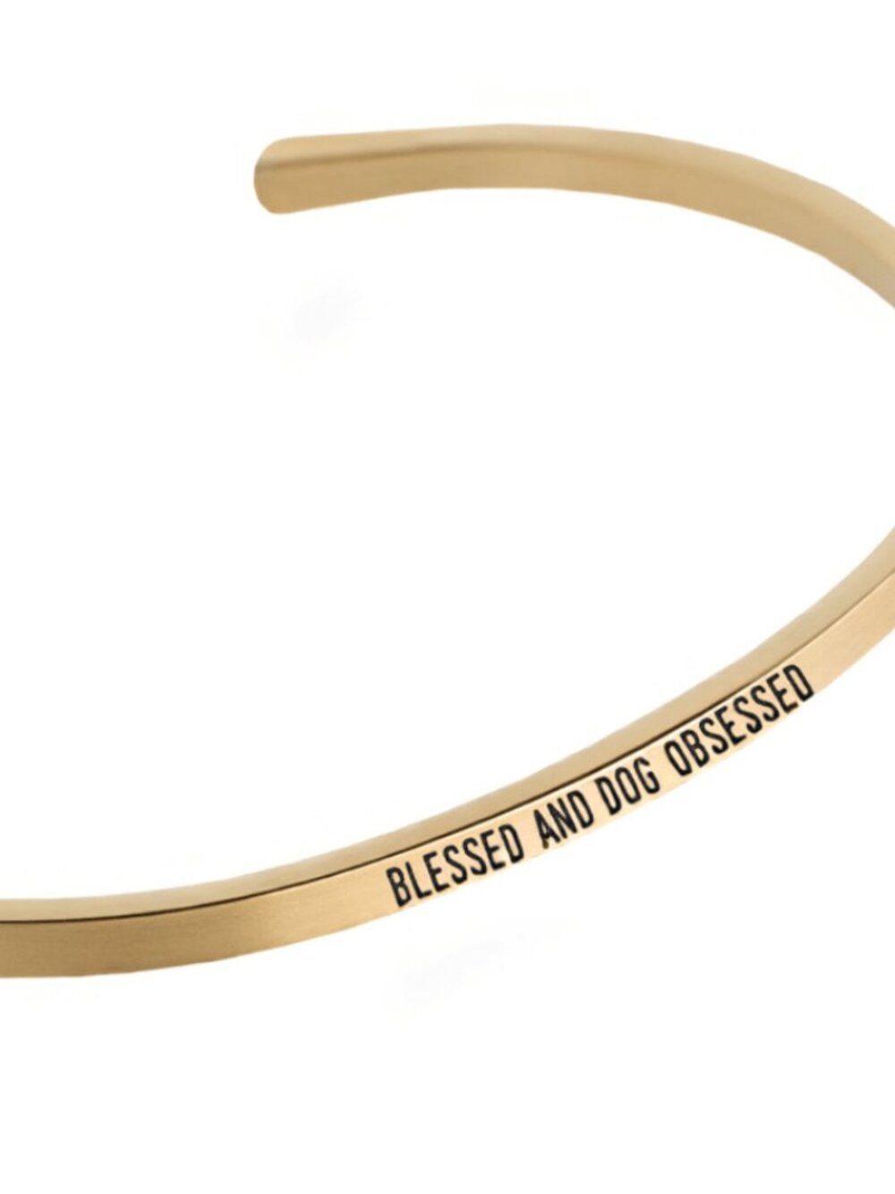 "Blessed and Dog Obsessed" Gold Adjustable Cuff Bracelet